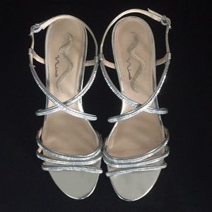 Nina, Silver, Wedge Sandals! Size 8